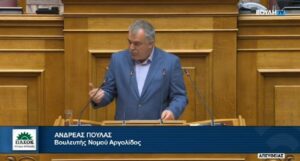 Read more about the article Βουλευτής Αργολίδας Ανδρέας Πουλάς: Ο Κώδικας Τοπικής Αυτοδιοίκησης είναι λειτουργικά ανεφάρμοστος, νομοθετικά προβληματικός και πολιτικά οπισθοδρομικός