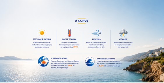 You are currently viewing Καιρός: Μετατοπίζεται η ζέστη προς τα Βαλκάνια, πότε θα δείξει 39 βαθμούς τοπικά ο υδράργυρος στην Ελλάδα 
