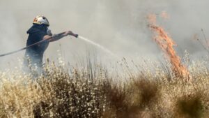 Read more about the article ΤΩΡΑ: Φωτιά στα Εξαμίλια Κορίνθου 
