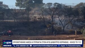 Read more about the article ΟΡΙΟΘΕΤΗΘΗΚΕ ΑΜΕΣΑ Η ΠΥΡΚΑΓΙΑ ΣΤΟΝ ΑΓΙΟ ΔΗΜΗΤΡΙΟ ΚΟΡΙΝΘΙΑΣ – ΉΧΗΣΕ ΤΟ 112 (ΒΙΝΤΕΟ)