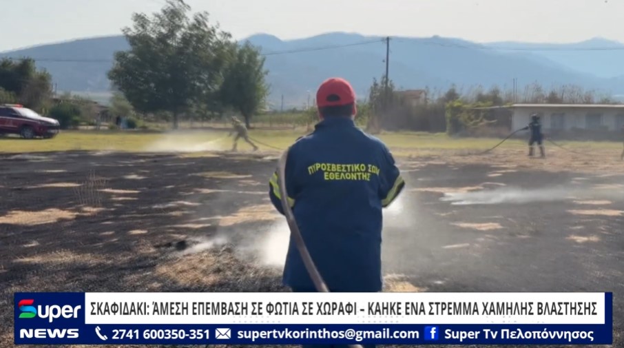 ΣΚΑΦΙΔΑΚΙ:ΆΜΕΣΗ ΕΠΕΜΒΑΣΗ ΣΕ ΦΩΤΙΑ ΣΕ ΧΩΡΑΦΙ – ΚΑΗΚΕ ΕΝΑ ΣΤΡΕΜΜΑ ΧΑΜΗΛΗΣ ΒΛΑΣΤΗΣΗΣ (ΒΙΝΤΕΟ)